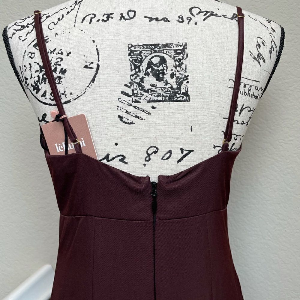LèRumi Eggplant Midi/ Maxi Lola Dress with Front Bow Size S/ M adjustable strap - Picture 8 of 15